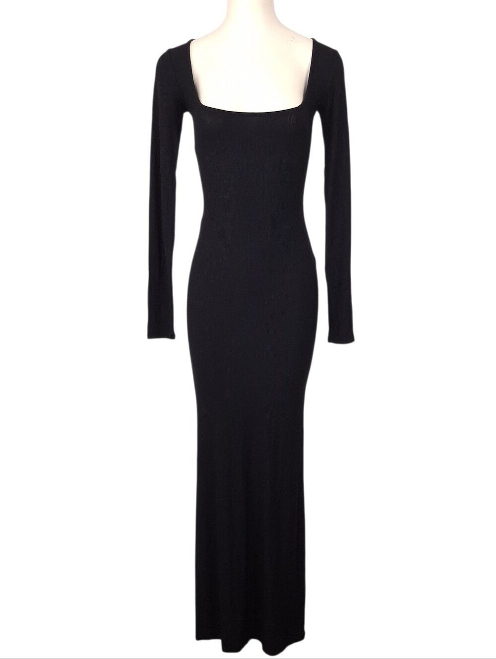 Skims Soft Lounge Long Sleeve Dress maxi square neck ribbed minimalist stretch